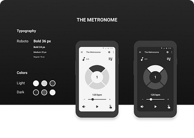 The Metronome - App Design Conception app concept design figma flat metronome music app musician ui ux uxui