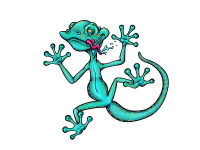 Climbin' gecko illustration ipad pro ipadpro procreate