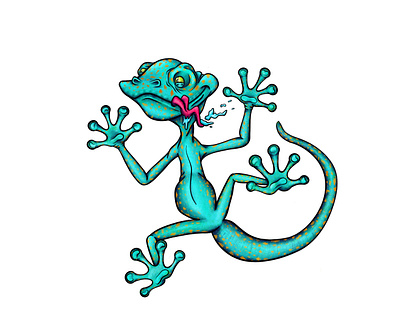 Climbin' gecko illustration ipad pro ipadpro procreate