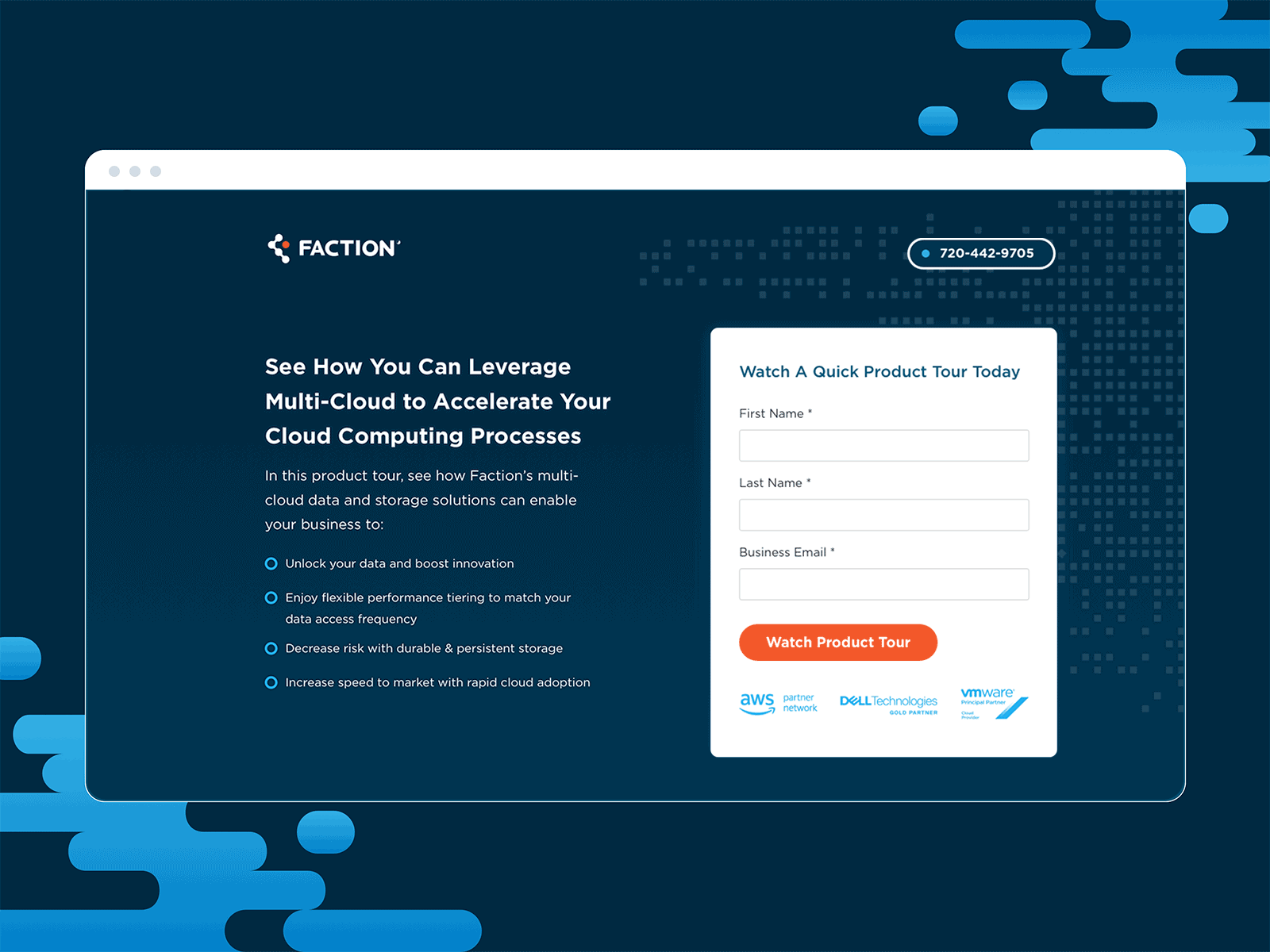 Multi-Cloud Storage Solution | Landing Page b2b cloud cro data architecture landing page multi cloud ppc storage ui ux web web design