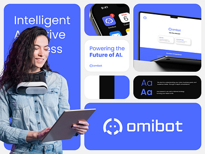 Omibot ai ai bot logo bot logo branding brandmark design graphic design logo logo design logo for sale tech branding tech logo tech logo and branding technology logo