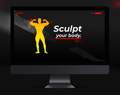 Sculptr Fitness Web App Landing Design dark mode design fitness fitness app fitness web landing landing page landing page design landing page ui web app web app design