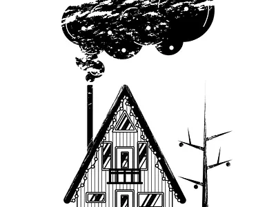 Wisp architecture black and white building chimney home house scandi smoke tree vector windows wisp wooden