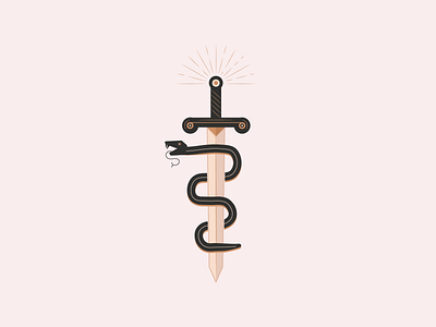 Blade // Vectober 2020 // 05 adobe illustrator blade design illustration inktober inktober2020 logo snake sword vector