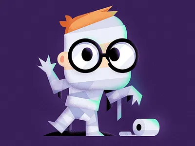 Mummy boy child costume cute glasses grain grain texture halloween mummy scary spooktober spooky toiletpaper trick or treat