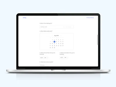 Group Scheduling - Web, Create Meeting calendar design meeting schedule scheduling ui uidesign uiux ux uxdesign web webdesign website