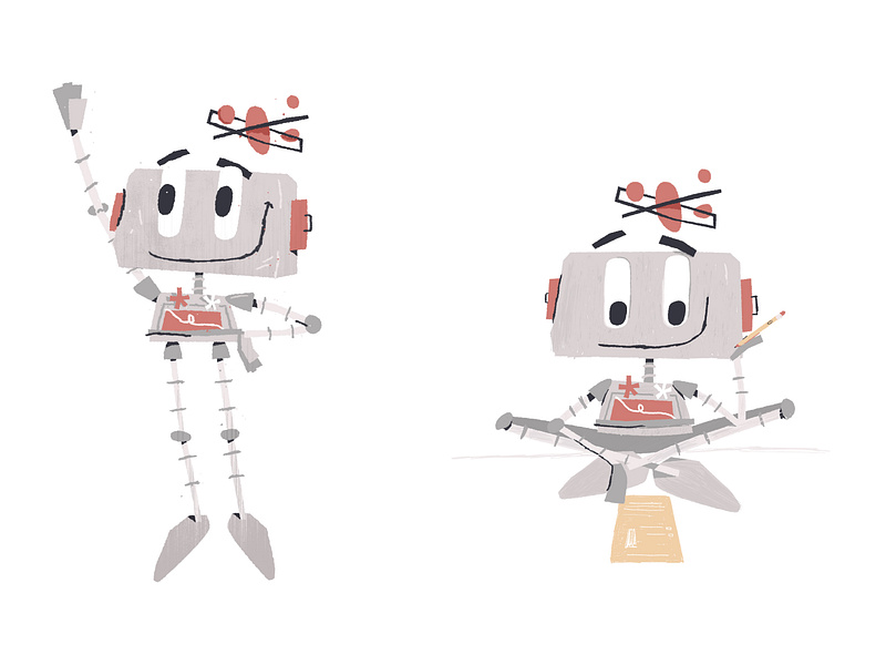 Digit Rebuild brand illustration branding character character design digital illustration logo mascot pencil redesign redesign concept sitting texture thinking waving