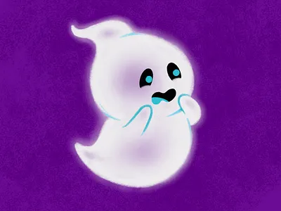 Scaredy Ghost character ghost halloween illustration ipad pro procreate scared