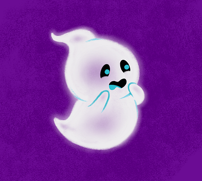 Scaredy Ghost character ghost halloween illustration ipad pro procreate scared