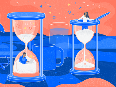 10 signs of deadline-driven development art atlassian blog blog illustration blog post character illustration deadline design development editorial illustration hourglass illustration illustrator line illustration office pressure tech time vector