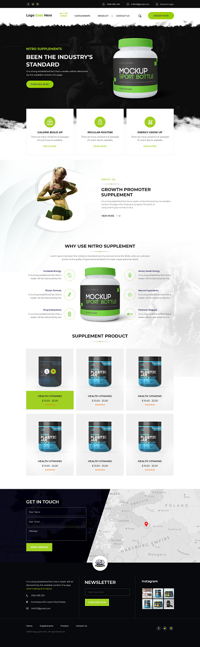 Gym Supplement uidesign website design