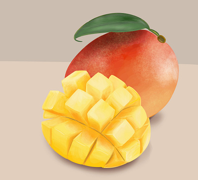 Mango Study artwork digital digital illustration illustration original art realistic still life