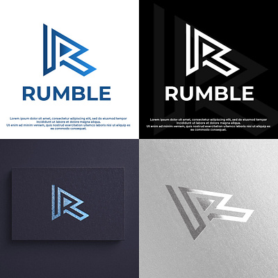 Rumble design logo minimal vector
