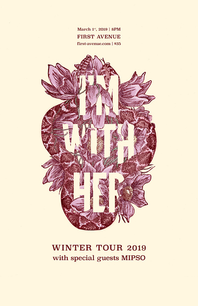 IWH Band Poster illustration linocut photoshop typography