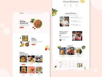 Restaurant Order page home page design ui ux web website