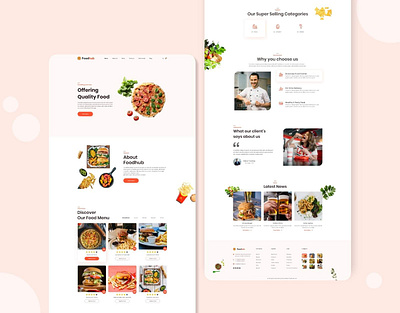 Restaurant Order page home page design ui ux web website