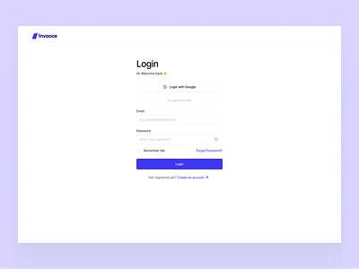 Login page - Invooce business create account dashboard dashboard ui invoice invoicing invoicing app login login design login page onboarding online invoice product design product ui saas sign in sign up