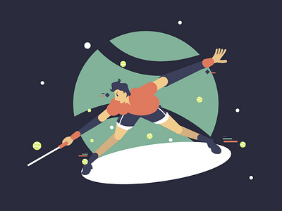 Man doing Tennis Flat Illustration design design app dribbble flat illustration man mobile tennis web