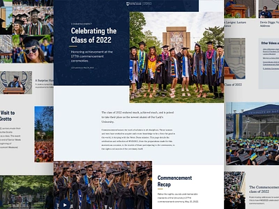 ND.edu Commencement Celebration Hub higher education ui university of notre dame ux webpage website