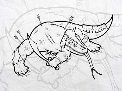Lovecraftober #5 - BLADE [Nameless city] black white blackandwhite blade design hplovecraft illustration inktober inktober2020 inktoberbr inktoberbrasil line art lineart lovecraft namelesscity reptile warrior