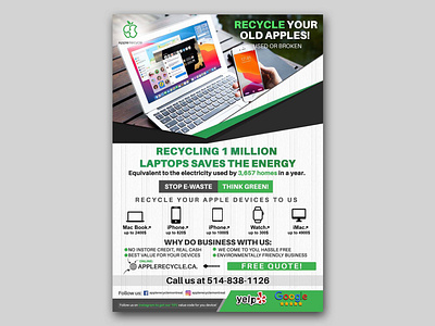 Apple recycle Flyer apple design banner design branding design flyer design poster design recycle