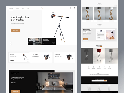 Interior Minimal Desing Concept UX/UI bag buy cart clean design identity interior interior design lamp minimal minimalism minimalistic review shop shopify talavadze ui ux web design website