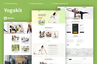 Yogakit - Yoga & Meditation Elementor Template Kit elementor elementor templates fitness health meditation responsive spa template kits templates web design wellness wordpress yoga yoga studio