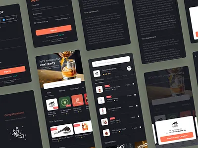 DrinkEat app 🍾 app clean design drink food food app illustration minimal ui ui design inspiration uidesign ux