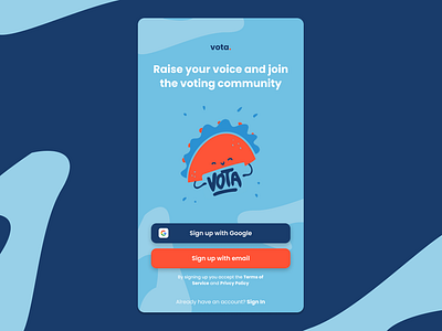 Voting App - Sign Up concept dailyuichallenge design login mobile mobile app mobile design sign up vote voter voting