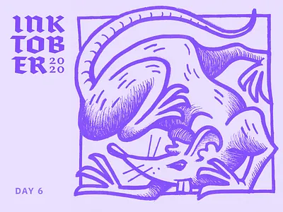 Inktober Day 6 — "rodent" animal composition drawing etching halloween illustration illustrator inktober inktober2020 marker pen punk rat rodent