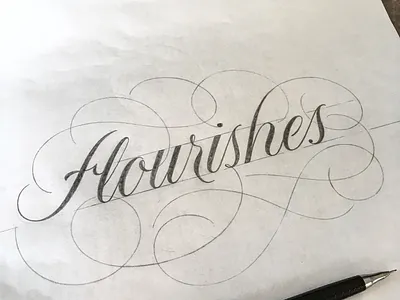Flourishes flourishes lettering sketch