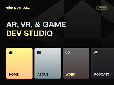 DEVHOUSE Branding Concept ar branding coding design dev devhouse games house logo logomark modern simple studio vr