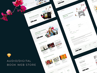 Audio/Digital Book Webstore audiobook book book store bookstore clean design design digital book e commerce design modern design online shop online store sketch web web design webdesign website design webstore