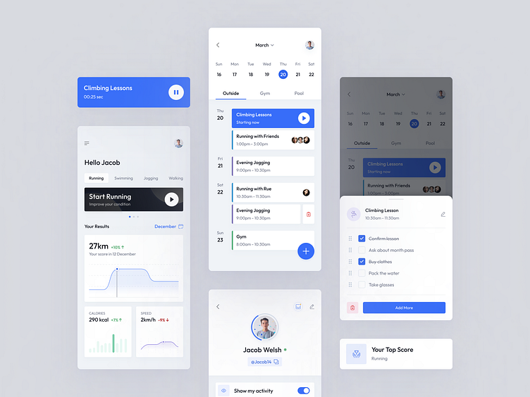 Fitness Tracking App by Oliwia Czech on Dribbble