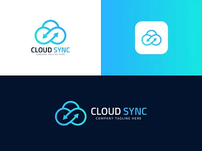 Cloud sync Logo Design Template app branding design illustration logo typography ui ux vector web