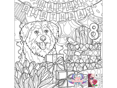 10 Line art for mobile app "Art Coloring - Coloring Book" adobe illustrator antistress art color by number illustration lineart mobile app mobile game mobile games