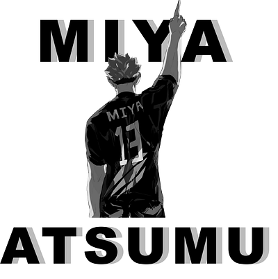 miya atsumu branding design fanart flat illustration vector