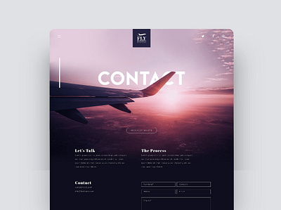 Contact Page Concept branding contact form contact page contact website design flat icon illustration logo plane website private jet travel typography ui ui purple ux vector website