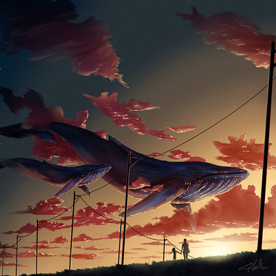 Fantasy underwater road colors digital painting digitalart illustration painting photoshop sunset