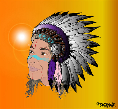 Native American america art artwork branding design flat graphic design illustration illustrator indian native vector