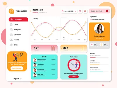 TaskButterUI design illustration project managment task task management ui ux web web development
