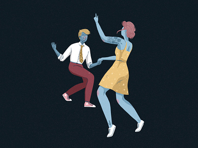 The happiest dance - Lindy hop 20s 30s dance dance illustration illustration illustrator lindy hop lindy hoppers music swing swing dance swing music tattooed