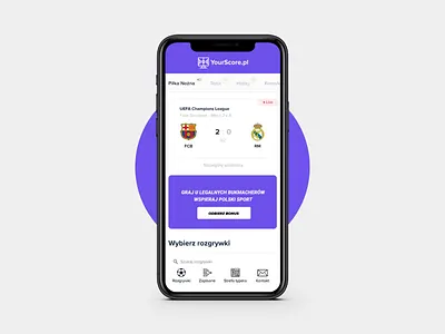 YourScore.pl UX/UI Design animated gif animation app bet betting design flow gameplay games matches mobile app design play product design score scores ui ux