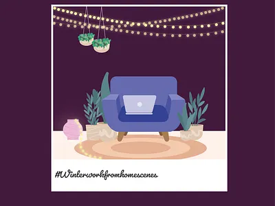 My winter work from home space adobe branding design flat graphic graphicdesign illustration logo minimal vector