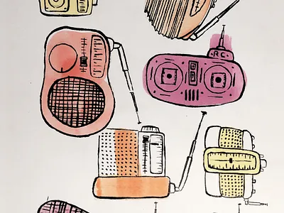 INKTOKER 2020 - DAY 04 brush draw drawing illustration ink inking inktober inktober2020 radio vintage