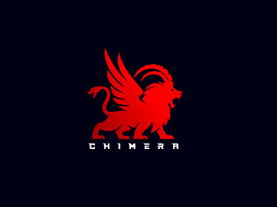 Chimera Logo app beast beast logo branding chimera chimera beast chimera logo design game illustration lion lion wings lions logo snake strong ui ux vector wings