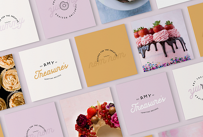 Amy Treasure brand identity brand identity design food blogger foodie branding graphic designer logo design recipes blog brand recipes blogger