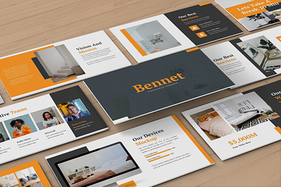 Bennet – Proposal Presentation Template minimal modern pitchdeck powerpoint template presentation proposal design slides