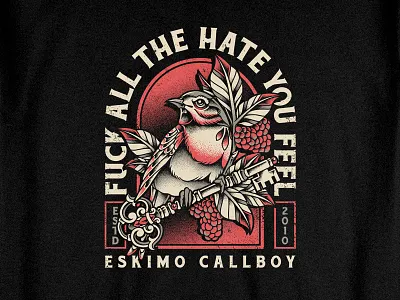 The Hate You Feel apparel artwork bandmerch bird bird illustration bodilpunk branding drawing illustration merchandise pointillism robin tattoo traditional