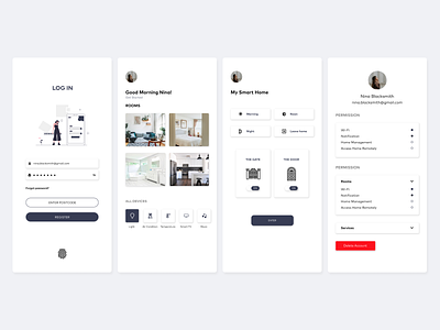 Smart Home App Design animation app app design apple application branding clean ui design figmadesign homeapp homepage illustration illustrator shadows simple logo sketch sketchapp sketches smarthome vector